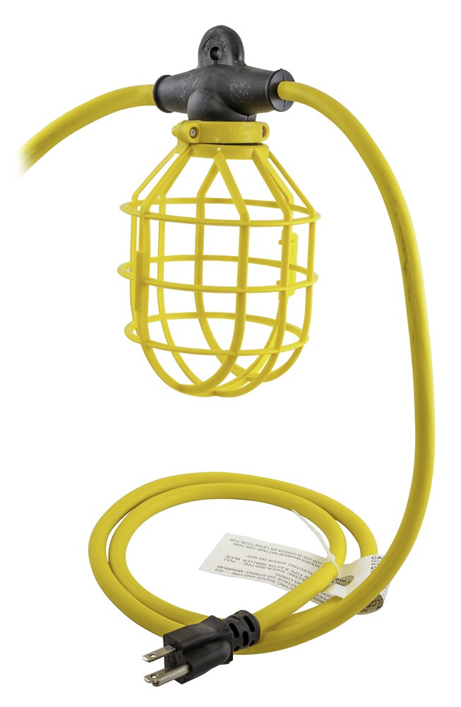 Temporary Lighting Products, 14/2 100' SJTW Light String, With Plastic Guard, 10 Fixtures