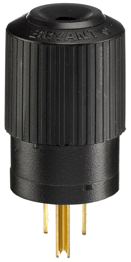 Straight Blade Devices, Male Plug, Heavy Duty, Industrial/Commercial Grade, Straight, 15A 125V, 2-Pole 3-Wire Grounding, 5-15P, Black, Single Pack