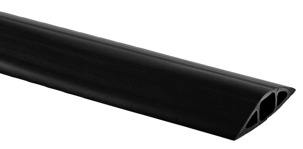 FloorTrak Flexible Non-Metallic Cover for Cables, Size 3, Black, 5'