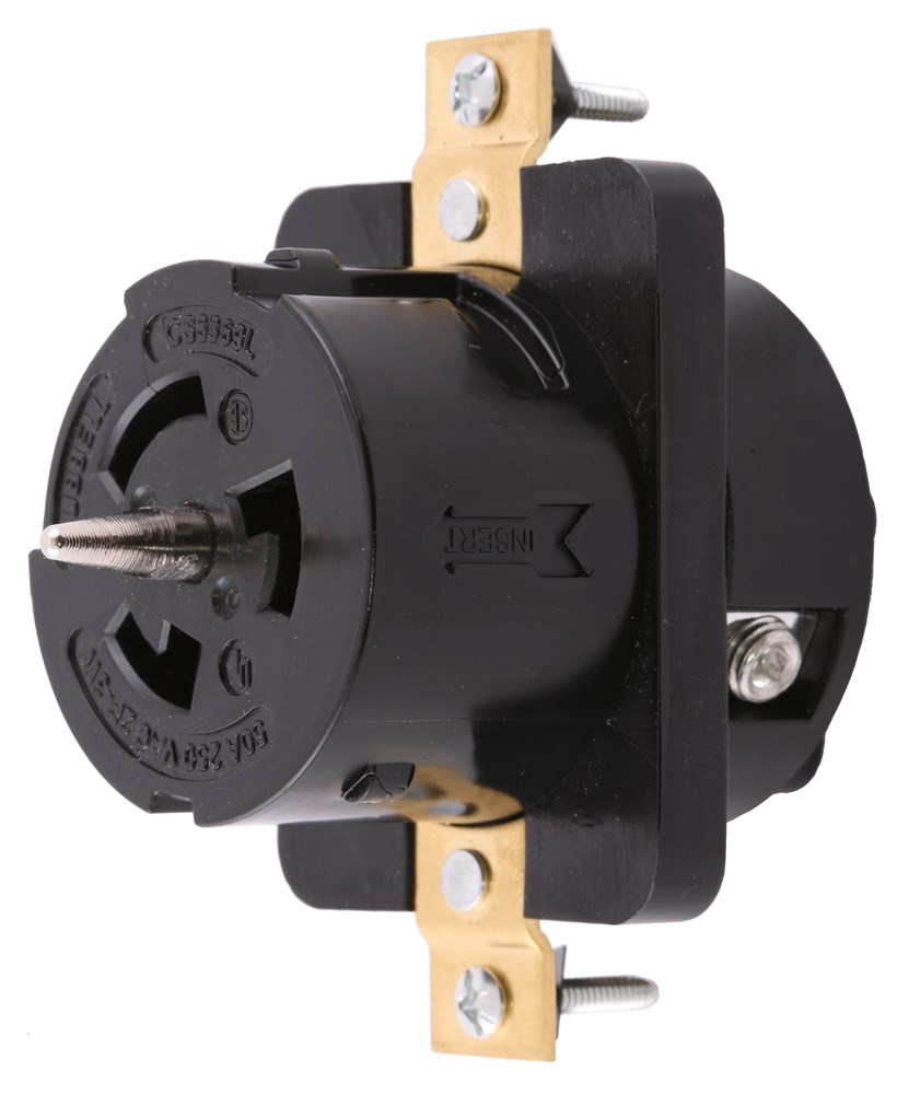 Hubbell Wiring Device Kellems, Locking Devices, Twist-Lock, Economy,Receptacle, 50A 3-Phase Delta 250V AC, 3-Pole 4-Wire Grounding, Non-NEMA, Screw Terminal, Black