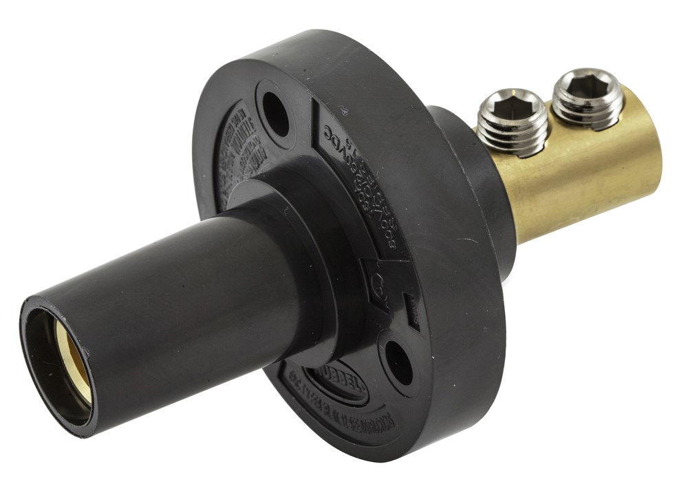 Hubbell Wiring Device Kellems, Single Pole Products, Female Receptacle,Double Set Screw Termination, 150 Amp Series, Black