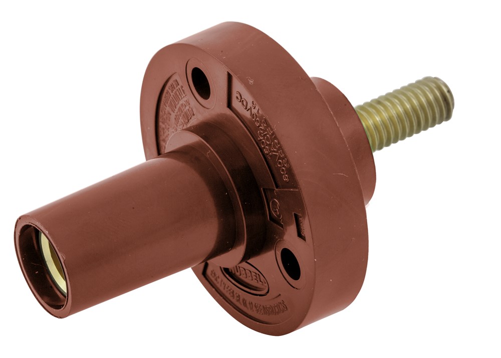 Hubbell Wiring Device Kellems, Single Pole Products, Female Receptacle,Threaded Stud Termination, 150 Amp Series, Red