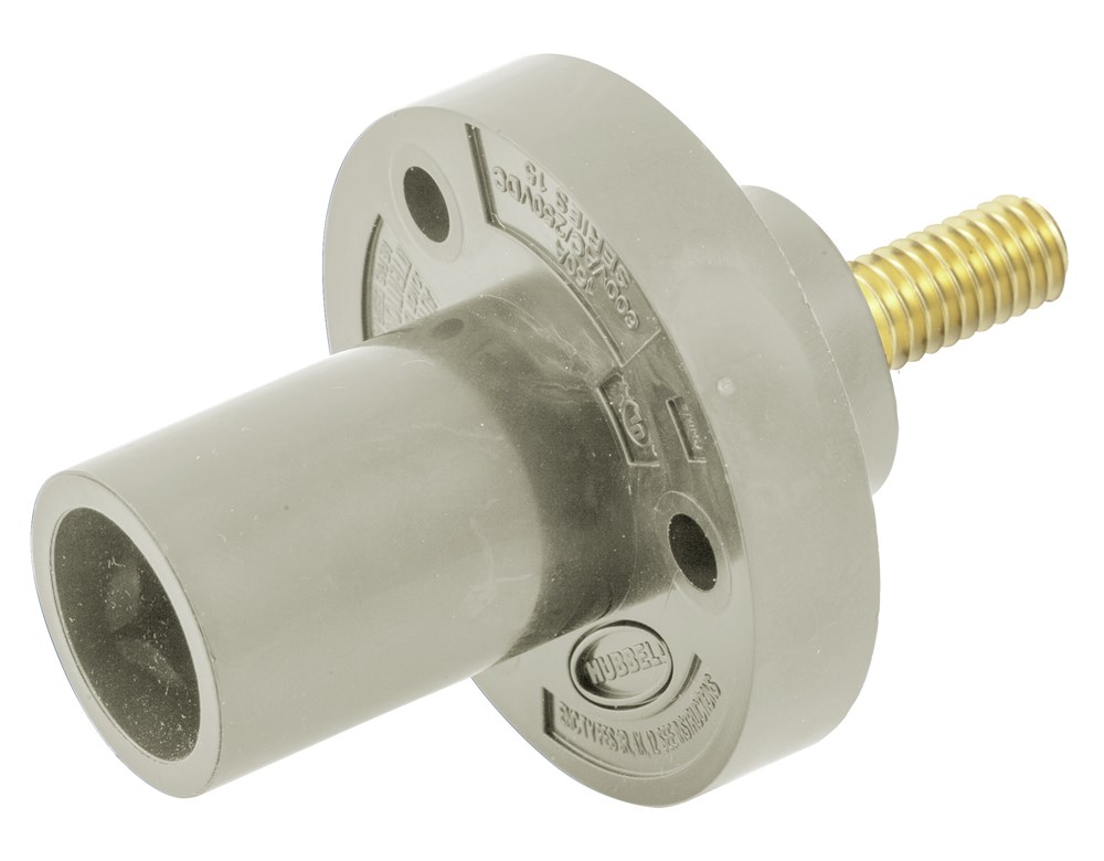 Hubbell Wiring Device Kellems, Single Pole Products, Male Inlet,Threaded Stud Termination, 150 Amp Series, White