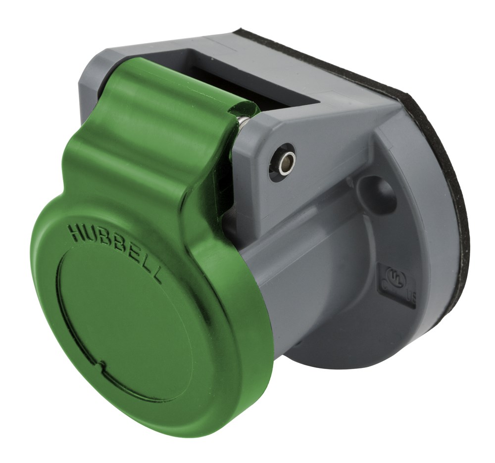 Hubbell Wiring Device Kellems, Single Pole Products, Weatherproof Cover,150 Amp Series, Green
