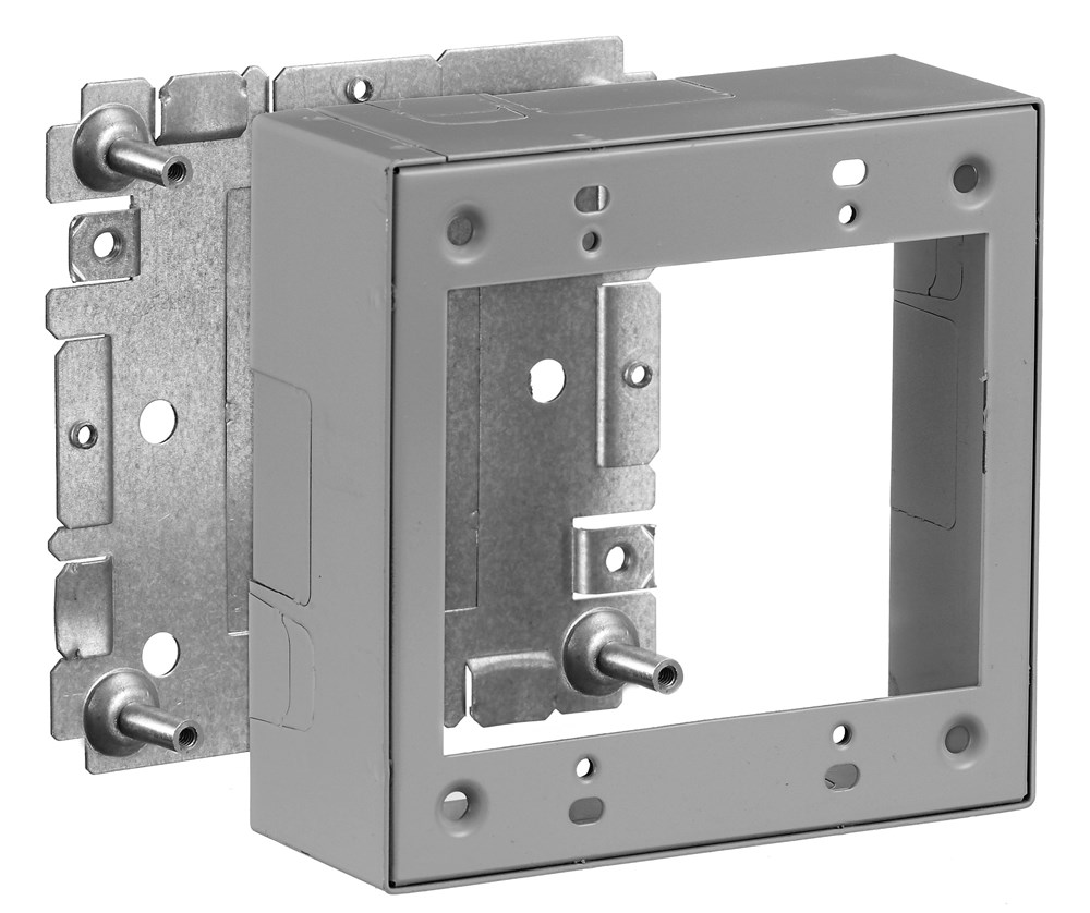 Hubbell Wiring Device Kellems, Metal Raceway, 2-Gang Device Box, HBL2000Series, Gray