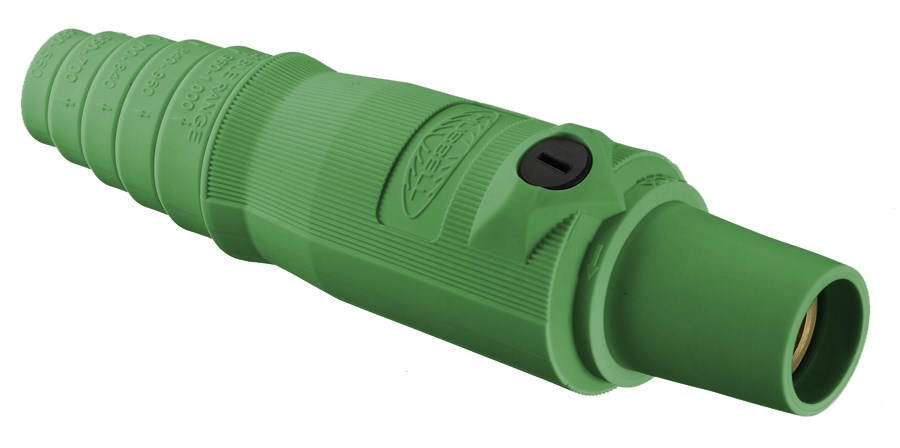 Hubbell Wiring Device Kellems, Heavy Duty Products, Single Pole Devices,Industrial Grade, Female, Plug, 300A 250V DC/600V AC, Single Conductor,Double Set Screws, Green