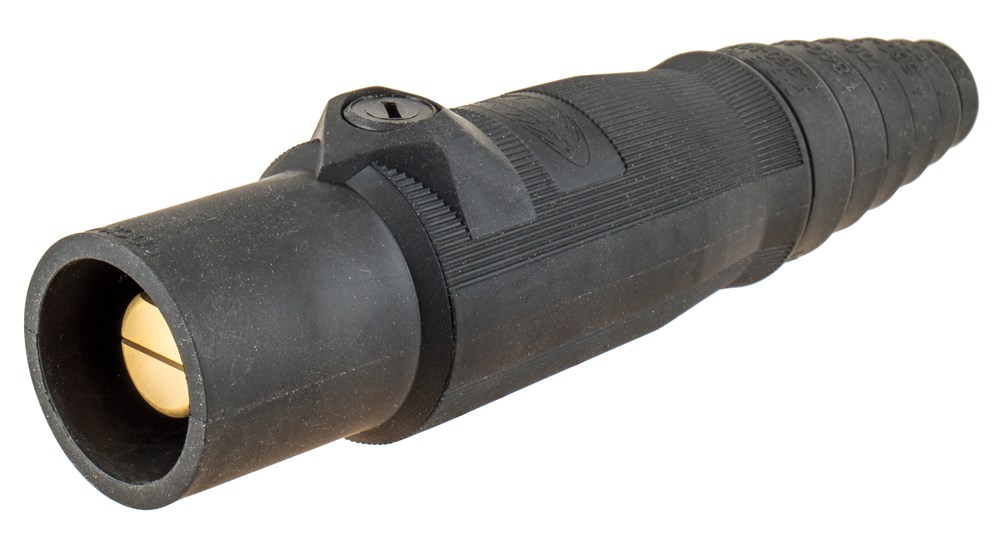 Hubbell Wiring Device Kellems, Heavy Duty Products, Single Pole Devices,Industrial Grade, Male, Plug, 400A 250V DC/600V AC, Single Conductor,Double Set Screws, Black