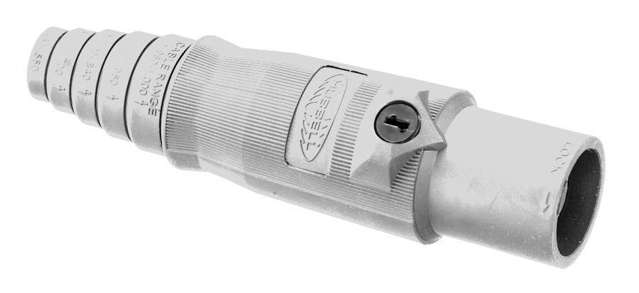 Hubbell Wiring Device Kellems, Heavy Duty Products, Single Pole Devices,Industrial Grade, Male, Plug, 400A 250V DC/600V AC, Single Conductor,Double Set Screws, White