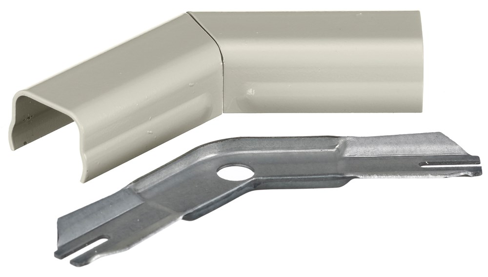 Hubbell Wiring Device Kellems, Metal Raceway, 45 Degree Flat Elbow,HBL500 Series, Ivory