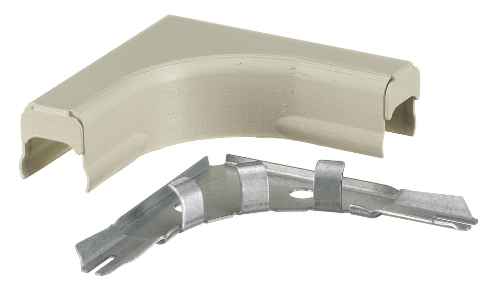 Hubbell Wiring Device Kellems, Metal Raceway, Large Radius Flat Elbow,HBL500/700/750 Series, Ivory