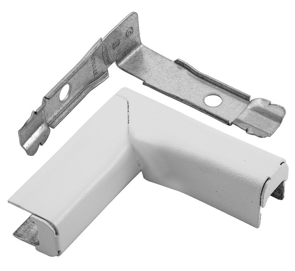 Hubbell Wiring Device Kellems, Metal Raceway, Twisted Elbow Left,HBL500/700/750 Series, White