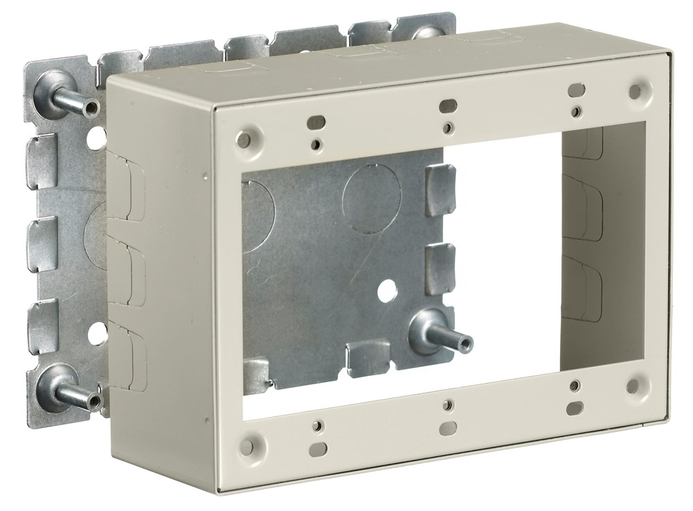 Hubbell Wiring Device Kellems, Metal Raceway, Box, 3-Gang, Deep,HBL500/700/750 Series, Ivory