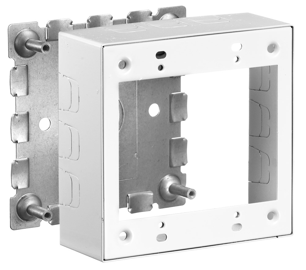 Hubbell Wiring Device Kellems, Metal Raceway, Box, 2-Gang, StandardDepth, HBL500/700/750 Series, White