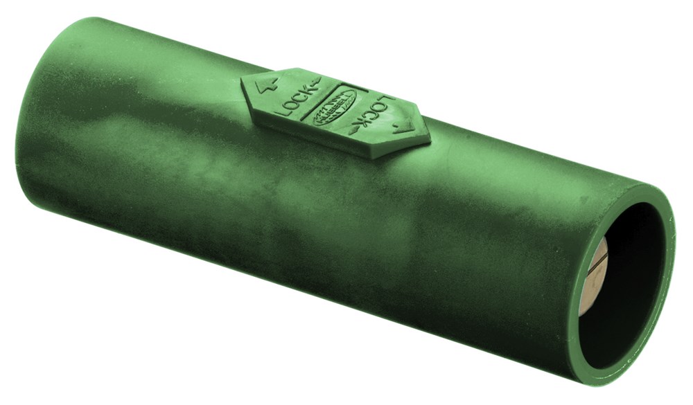 Hubbell Wiring Device Kellems, Heavy Duty Products, Single Pole Devices,Industrial Grade, Double Male, Coupler, 400A 250V DC/600V AC, SingleConductor, Pre-Wired, Green