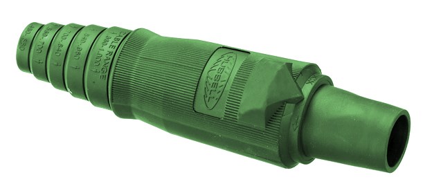 Hubbell Wiring Device Kellems, Heavy Duty Products, Single Pole Devices,Industrial Grade, Replacement Parts, Female Plug Body, For 300/400A,250V DC/600V AC, Single Conductor, Set Screw, Green
