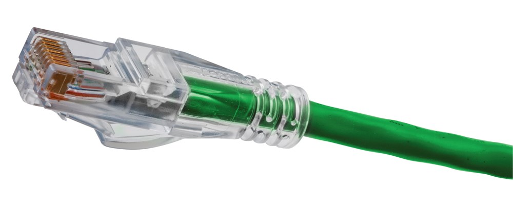 Hubbell Premise Wiring Products, Patch Cord, Speed Gain, Cat5E, Slim,Green, 5'