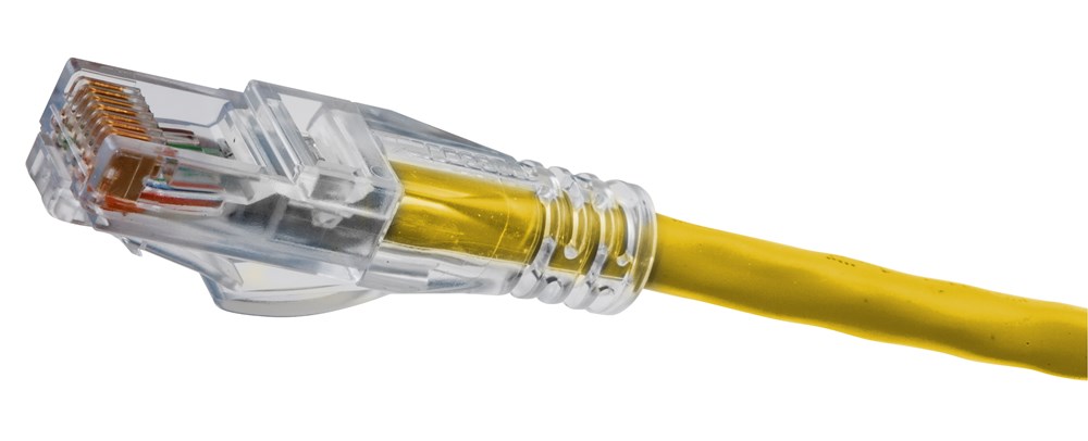 Hubbell Premise Wiring Products, Patch Cord, Speed Gain, Cat5E, Slim,Yellow, 7'