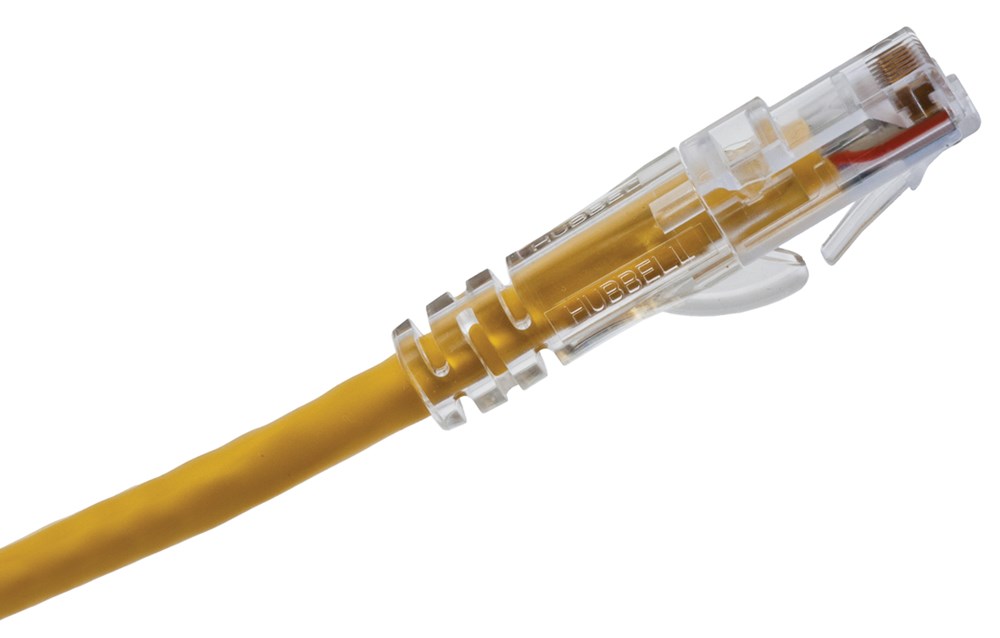 Hubbell Premise Wiring Products, Copper Solutions, Patch Cords,SPEEDGAIN, Cat 5e, Slim, 30' Length, Yellow