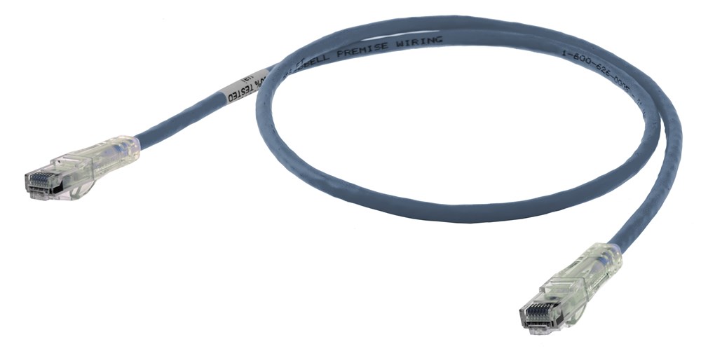 Hubbell Premise Wiring Products, Patch Cord, Speed Gain, Cat6, Slim,Blue, 3'