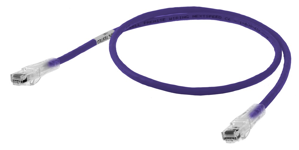 Hubbell Premise Wiring Products, Copper Solutions, Patch Cords,NEXTSPEED, Cat 6, Slim, 6' Length, Purple