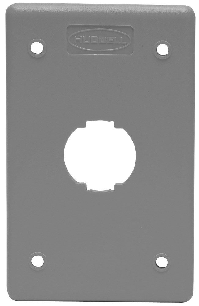 Hubbell Premise Wiring Products, HI-IMPACT Plate, Thermoplastic, 4-pointFS/FD, 1-Port, 1-Gang, Gray