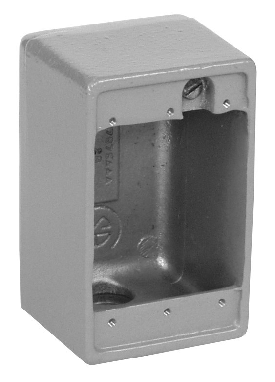 Hubbell Premise Wiring Products, HI-IMPACT Device Box, Cast Aluminumwith Lugs, 1/2