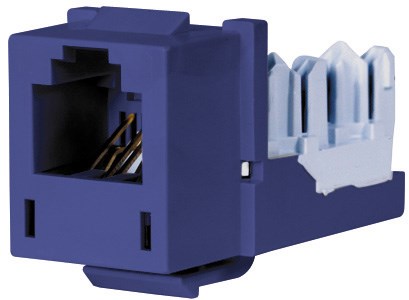 Hubbell Premise Wiring Products, Telephone/Data, Jack, XCELERATOR, USOC6-Position, Blue