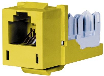Hubbell Premise Wiring Products, Telephone/Data, Jack, XCELERATOR, USOC6-Position, Yellow