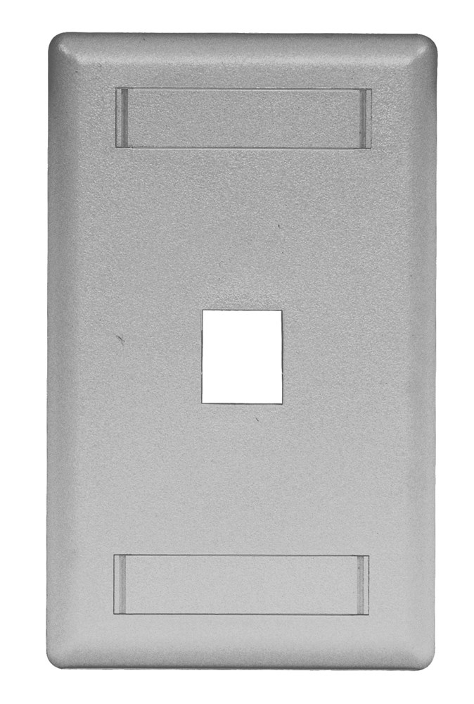 Hubbell Premise Wiring Products, Phone/Data/Multimedia Faceplate, FacePlate, Rear-Loading, 1-Port, Single-Gang, Gray