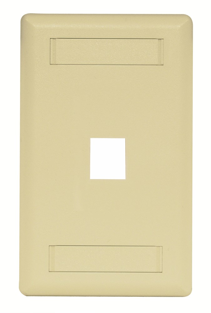 Hubbell Premise Wiring Products, Phone/Data/Multimedia Faceplate, FacePlate, Rear-Loading, 1-Port, Single-Gang, Telco Ivory