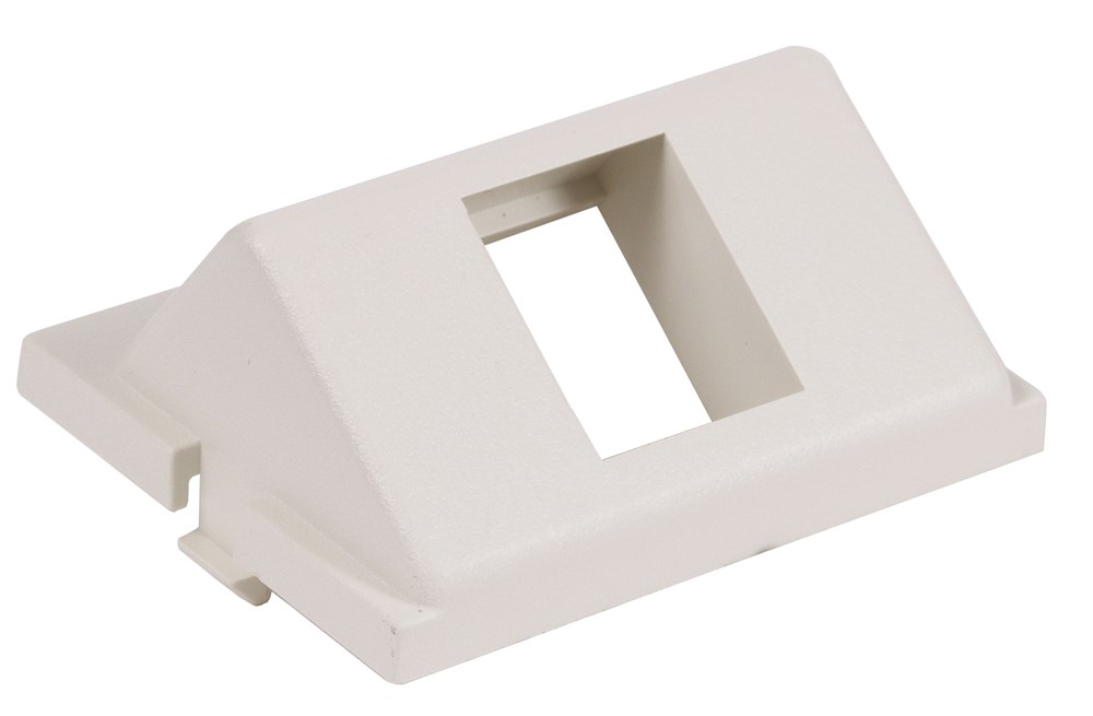 Hubbell Premise Wiring Products, Audio/Video Unloaded Module, Keystone,1-Port, Angled, 1.5 Unit, Office White