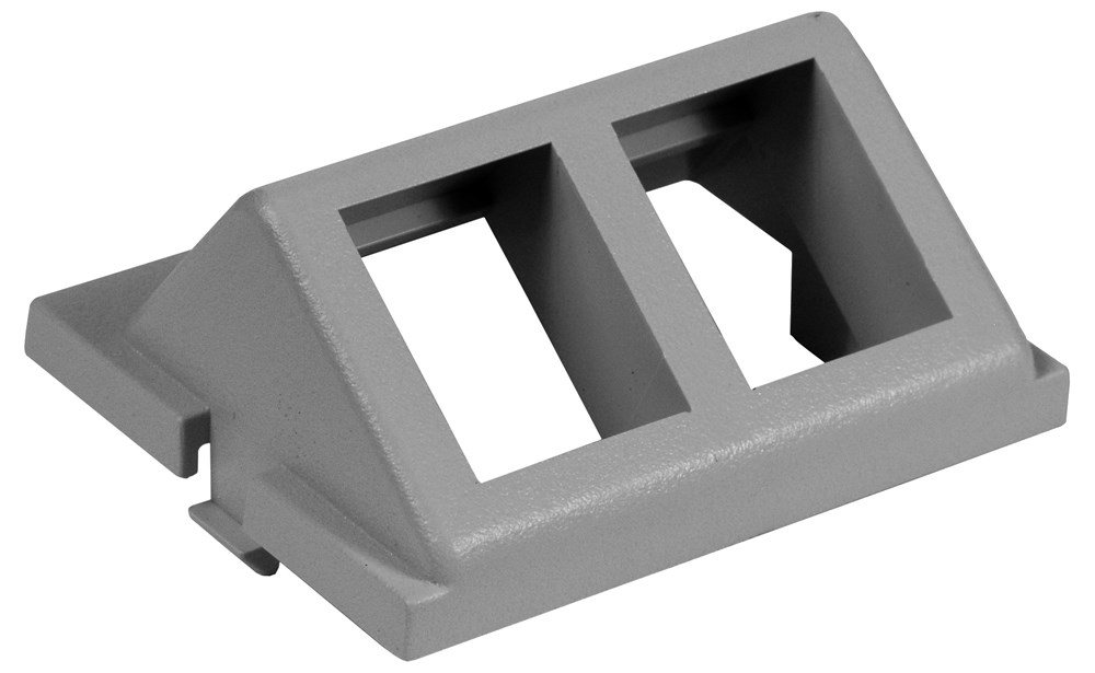 Hubbell Premise Wiring Products, Audio/Video Unloaded Module, Keystone,2-Port, Angled, 1.5 Unit, Gray