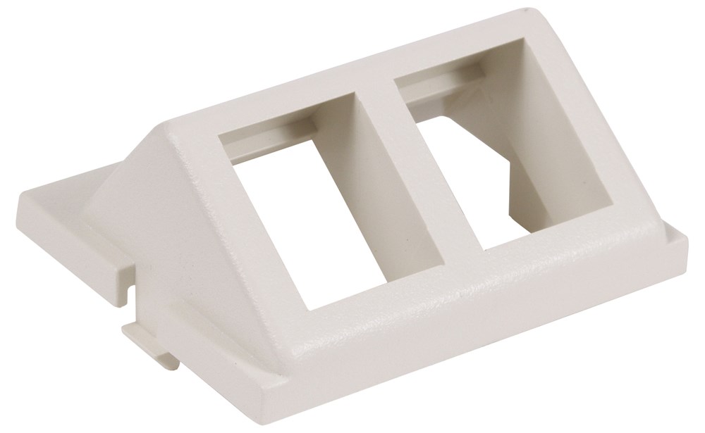 Hubbell Premise Wiring Products, Audio/Video Unloaded Module, Keystone,2-Port, Angled, 1.5 Unit, Office White
