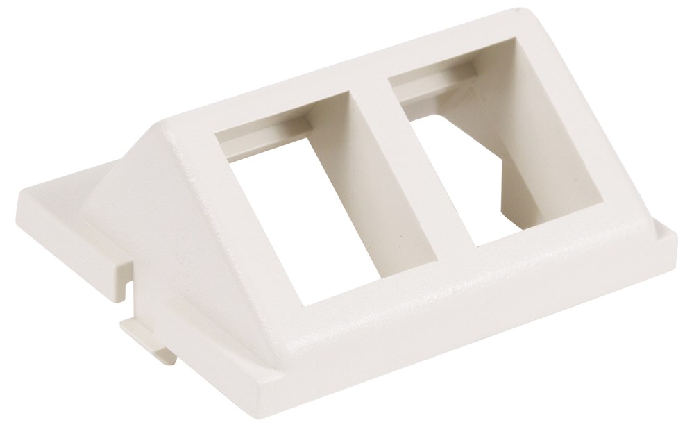 Hubbell Premise Wiring Products, Audio/Video Unloaded Module, Keystone,2-Port, Angled, 1.5 Unit, White