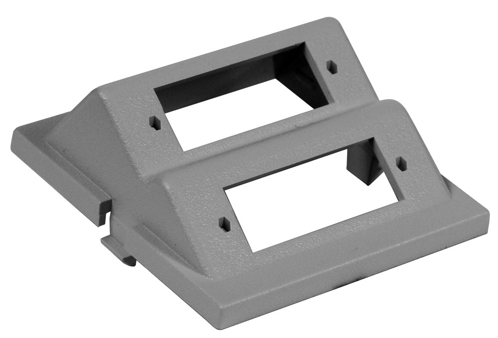 Hubbell Premise Wiring Products, Audio/Video Unloaded Module, SC Angled,2 Duplex, 2 Unit, Gray