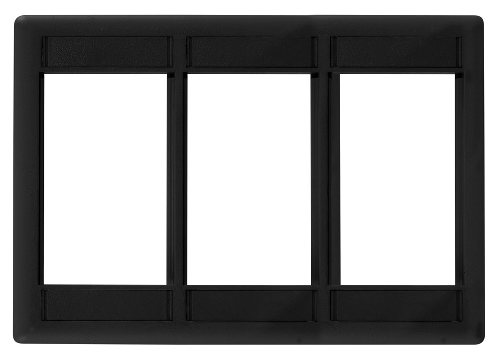 Hubbell Premise Wiring Products, iStation Plate Module Frame, 3-Gang, 3-Unit, Black