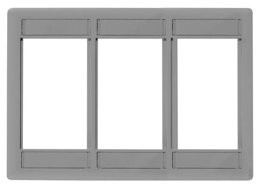 Hubbell Premise Wiring Products, iStation Plate Module Frame, 3-Gang, 3-Unit, Gray