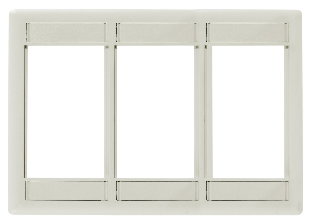 Hubbell Premise Wiring Products, iStation Plate Module Frame, 3-Gang, 3-Unit, Office White