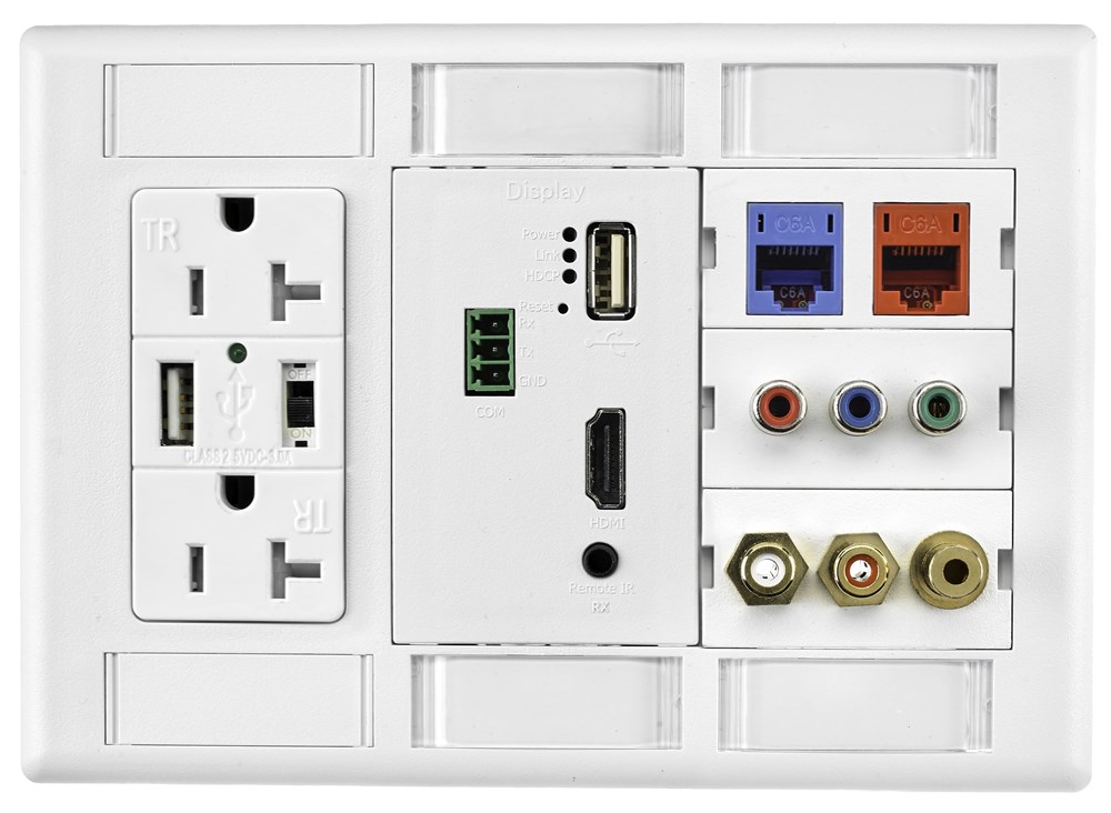 Hubbell Premise Wiring Products, iStation Plate Frame, 3-Gang, DecoratorOpening, 3-Unit, Electric Ivory