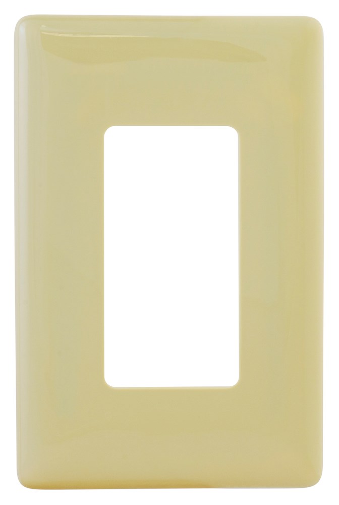 Hubbell Wiring Device Kellems, Wallplates and Box Covers, Wallplates,Nylon, 1-Gang, Snap-On, 1) Decorator Opening, Ivory