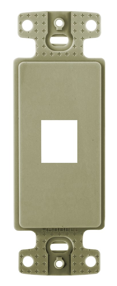 Hubbell Premise Wiring Products, Plate, Decorator Keystone Frame, 1-Port, Ivory