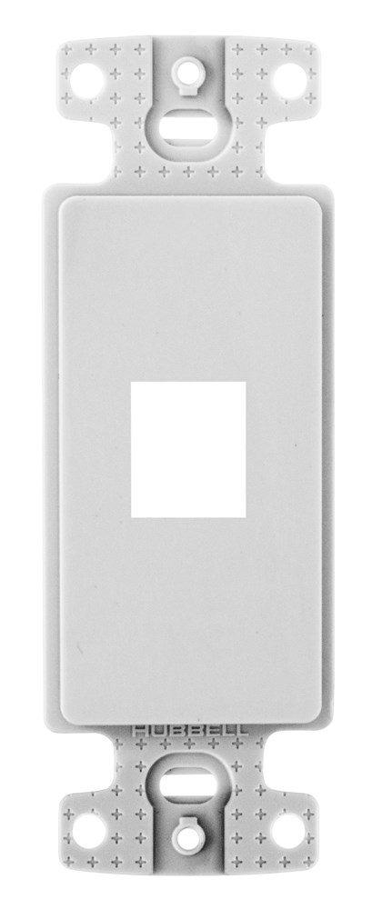 Hubbell Premise Wiring Products, Plate, Decorator Keystone Frame, 1-Port, White
