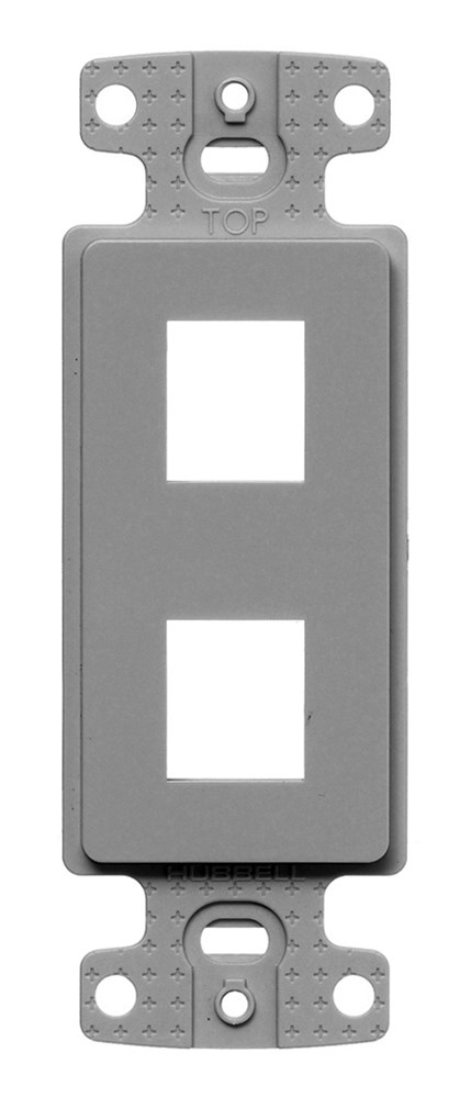 Hubbell Premise Wiring Products, NetSelect Products, Plate DecoratorFrame, Keystone, 2-Port, Gray