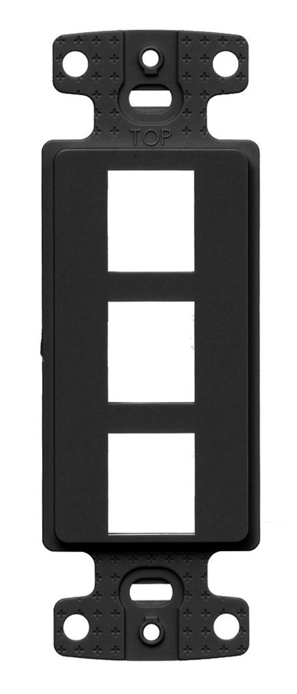 Hubbell Premise Wiring Products, NetSelect Products, Plate DecoratorFrame, Keystone, 3-Port, Black