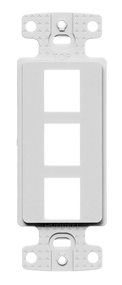 Hubbell Premise Wiring Products, NetSelect Products, Plate DecoratorFrame, Keystone, 3-Port, White