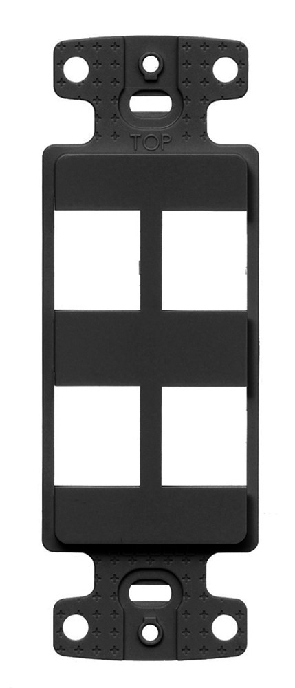 Hubbell Premise Wiring Products, NetSelect Products, Plate DecoratorFrame, Keystone, 4-Port, Black