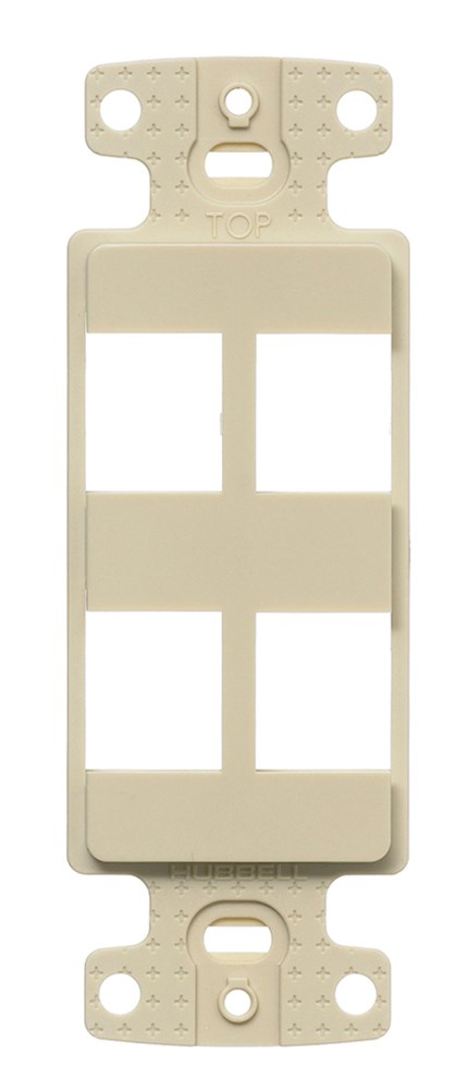 Hubbell Premise Wiring Products, NetSelect Products, Plate DecoratorFrame, Keystone, 4-Port, Electric Ivory