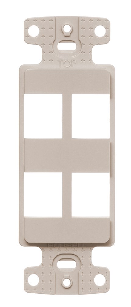 Hubbell Premise Wiring Products, Plate, Decorator Frame, 4-Port, LightAlmond