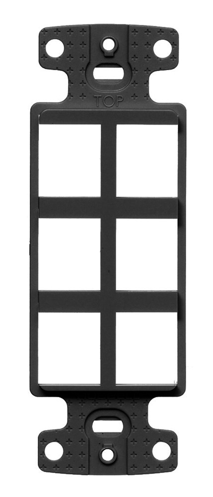 Hubbell Premise Wiring Products, Plate, Decorator Frame, 6-Port, Black