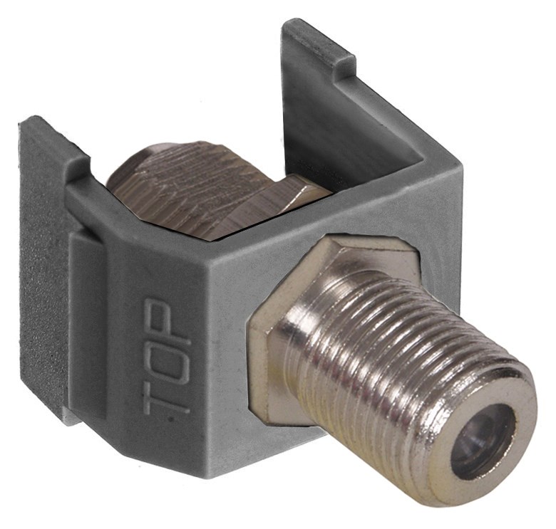 Hubbell Premise Wiring Products, Snap-In, F Coax, Nickel, Gray